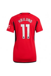 Fotbalové Dres Manchester United Rasmus Hojlund #11 Dámské Domácí Oblečení 2023-24 Krátký Rukáv